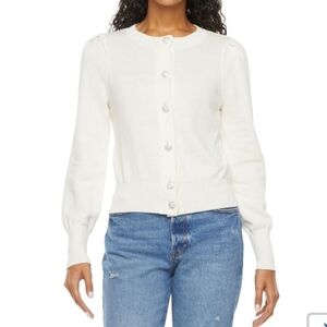 ryegrass Round Neck Long Sleeve Cardigan Sweater
